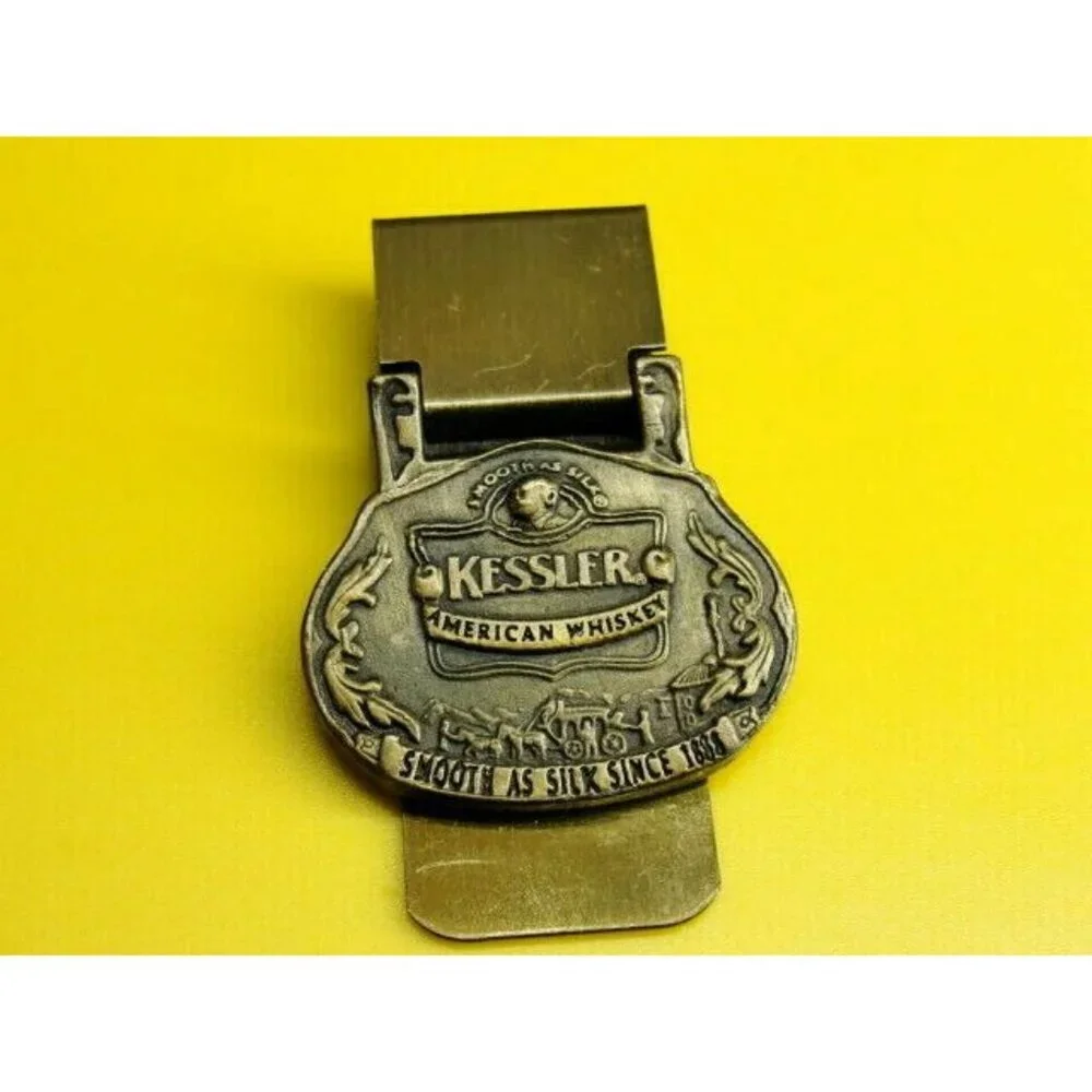 Kessler American Whiskey Money Clip Smooth As Silk Bronze Tone Credit Card Cash